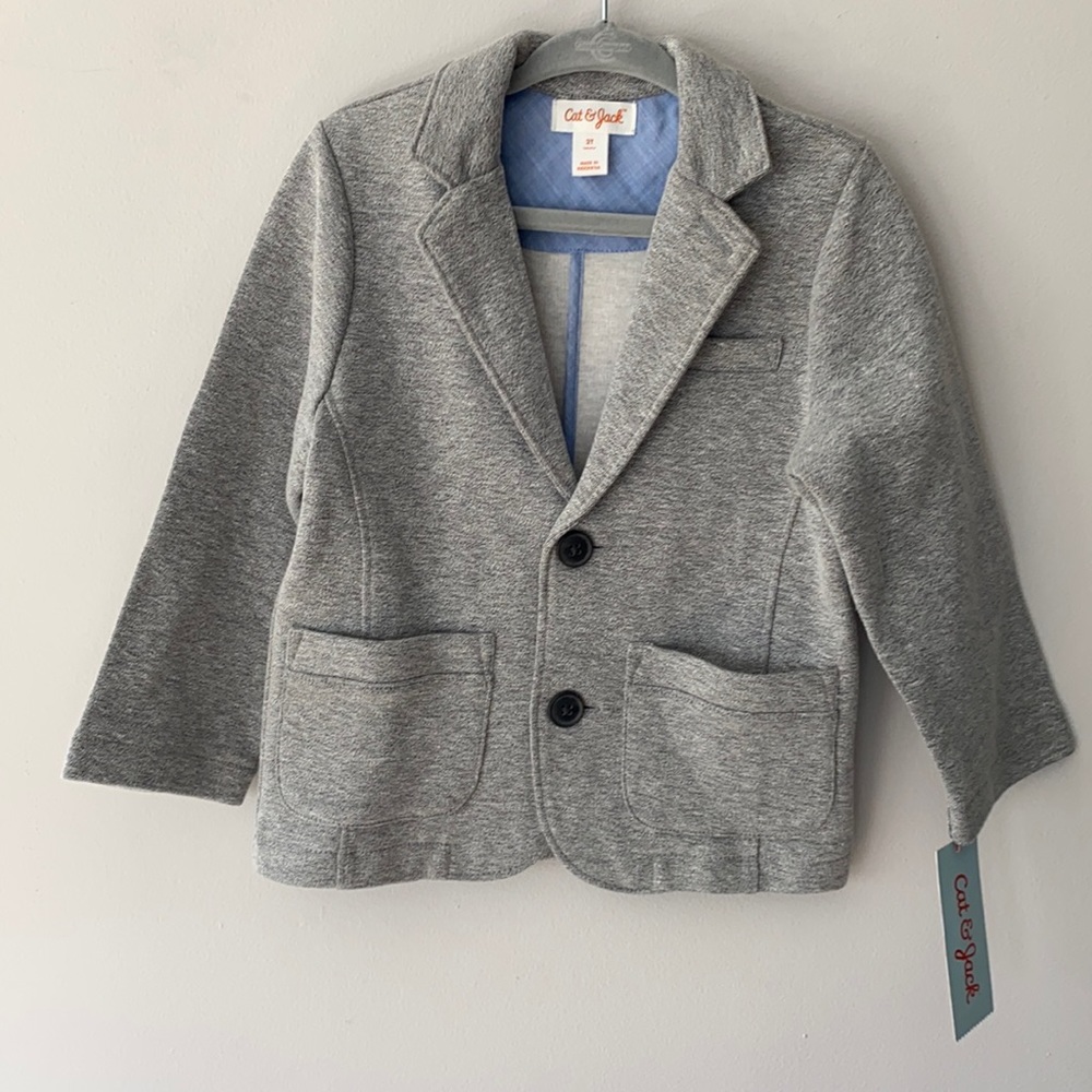 Grey toddler boys blazer 2T NWT